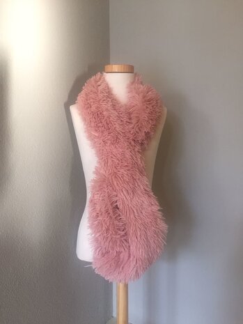  Heerlijk zachte warme shawl in zalm roze 